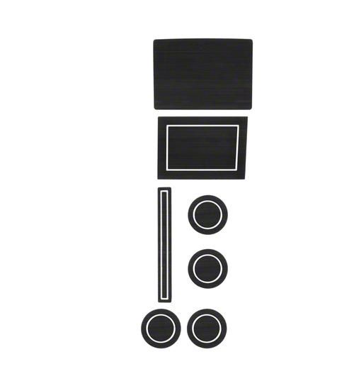 Center Console Cup Holder Inserts; Black/White (17-24 F-150 w/ Bucket Seats & Center Console Shifter)