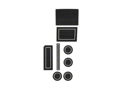 Center Console Cup Holder Inserts; Black/White (17-25 F-150 w/ Bucket Seats & Steering Column Shifter)
