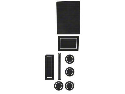 Center Console Cup Holder Inserts; Black/White (17-25 F-150 w/ Bucket Seats, Steering Column Shifter & w/o Center Dash Speaker)