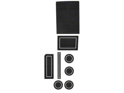Center Console Cup Holder Inserts; Black/White (17-24 F-150 w/ Bucket Seats, Steering Column Shifter & w/o Center Dash Speaker)