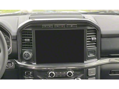 Center Dash Accent Trim; Domed Carbon Fiber (21-25 F-150)