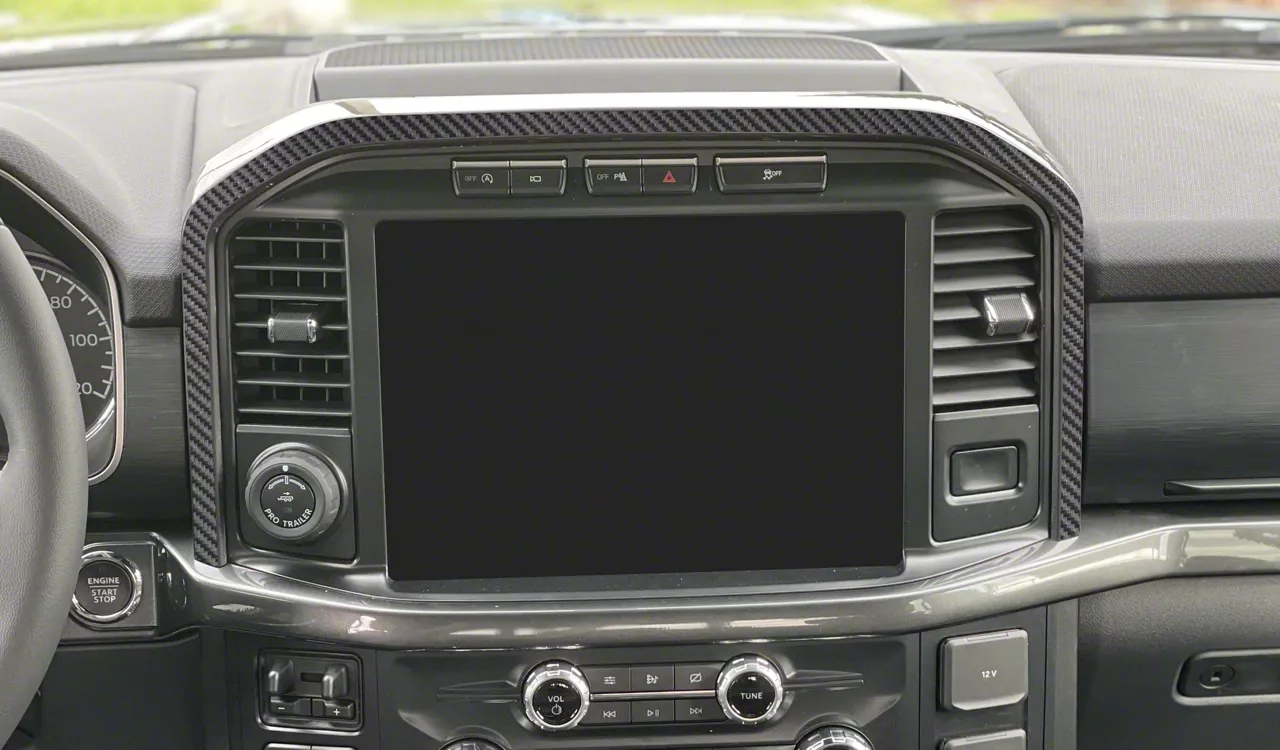 Center Dash Accent Trim; Raw Carbon Fiber (21-24 F-150)