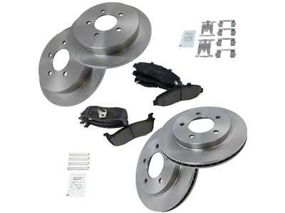 Ceramic 5-Lug Brake Rotor and Pad Kit; Front and Rear (97-03 4WD F-150)
