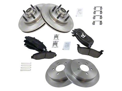 Ceramic 5-Lug Brake Rotor and Pad Kit; Front and Rear (11/28/99-03 2WD F-150, Excluding Lightning)