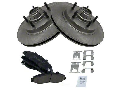 Ceramic 5-Lug Brake Rotor and Pad Kit; Front (97-00 2WD F-150 w/ Rear Wheel ABS)
