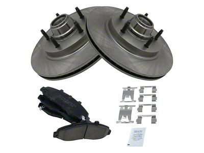 Ceramic 5-Lug Brake Rotor and Pad Kit; Front (97-00 2WD F-150 w/ Rear Wheel ABS)