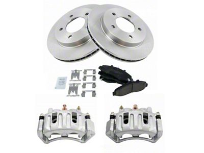 Ceramic 5-Lug Brake Rotor, Pad and Caliper Kit; Front (97-01 4WD F-150 w/ Rear Drum Brakes)