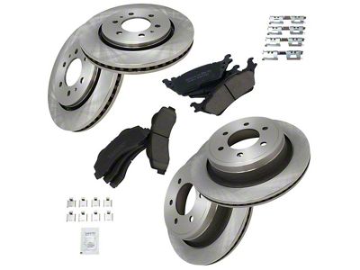 Ceramic 6-Lug Brake Rotor and Pad Kit; Front and Rear (12-14 F-150; 15-17 F-150 w/ Manual Parking Brake)