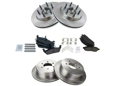 Ceramic 6-Lug Brake Rotor and Pad Kit; Front and Rear (04-08 2WD F-150)