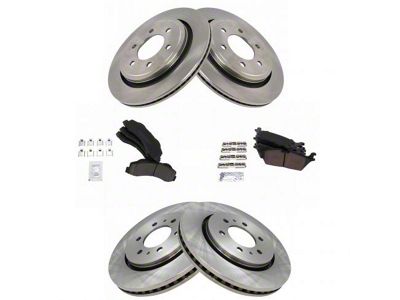 Ceramic 6-Lug Brake Rotor and Pad Kit; Front and Rear (15-17 F-150 w/ Electric Parking Brake)