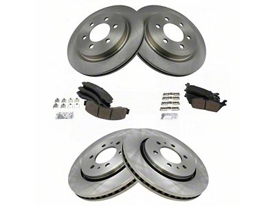 Ceramic 6-Lug Brake Rotor and Pad Kit; Front and Rear (18-20 F-150 w/ Electric Parking Brake)