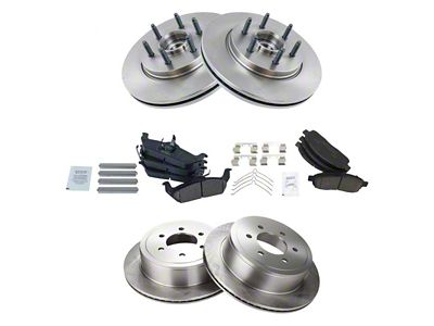 Ceramic 6-Lug Brake Rotor and Pad Kit; Front and Rear (04-08 2WD F-150)