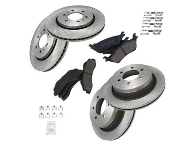 Ceramic 6-Lug Brake Rotor and Pad Kit; Front and Rear (12-14 F-150; 15-17 F-150 w/ Manual Parking Brake)