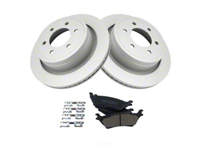 Ceramic 6-Lug Brake Rotor and Pad Kit; Rear (12-14 F-150; 15-18 F-150 w/ Manual Parking Brake)