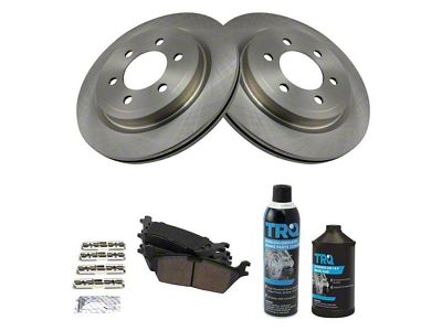 Ceramic 6-Lug Brake Rotor and Pad Kit; Rear (18-20 F-150 w/ Electric Parking Brake)