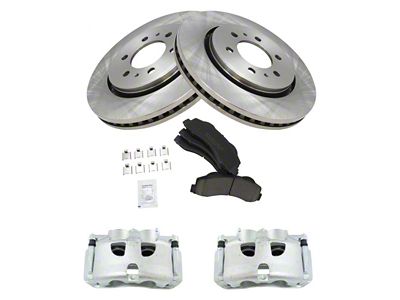 Ceramic 6-Lug Brake Rotor, Pad and Caliper Kit; Front (12-16 F-150)