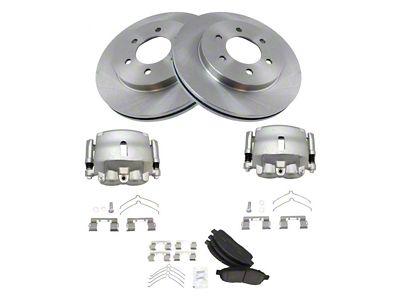 Ceramic 6-Lug Brake Rotor, Pad and Caliper Kit; Front (04-08 4WD F-150)