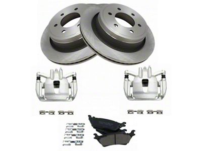 Ceramic 6-Lug Brake Rotor, Pad and Caliper Kit; Rear (12-14 F-150; 15-16 F-150 w/ Manual Parking Brake)