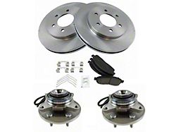 Ceramic 6-Lug Brake Rotor, Pad and Wheel Bearing Kit; Front (04-08 4WD F-150)