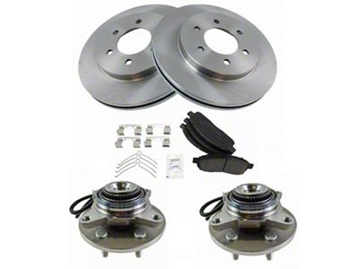 Ceramic 6-Lug Brake Rotor, Pad and Wheel Bearing Kit; Front (04-08 4WD F-150)