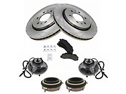 Ceramic 6-Lug Brake Rotor, Pad and Hub Acuators and Wheel Bearing Hub Assembly Kit; Front (11-14 4WD F-150)