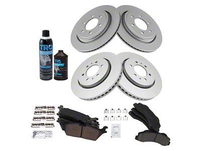 Ceramic 6-Lug Brake Rotor, Pad, Brake Fluid and Cleaner Kit; Rear (15-17 F-150 w/ Electric Parking Brake)