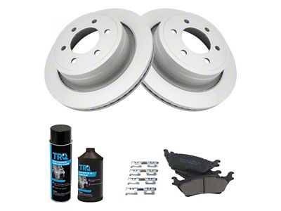 Ceramic 6-Lug Brake Rotor and Pad Kit; Rear (12-14 F-150; 15-18 F-150 w/ Manual Parking Brake)