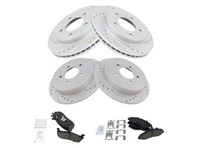 Ceramic Performance 5-Lug Brake Rotor and Pad Kit; Front and Rear (97-03 4WD F-150)