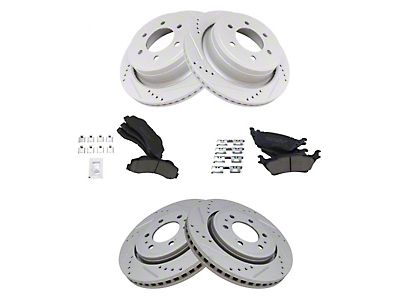 Rear Drilled Slotted Brake Rotor & Ceramic Pads Kit for Ford F-150 Rear Drilled Slotted Brake Rotor & Ceramic Pads Kit for Ford F-150