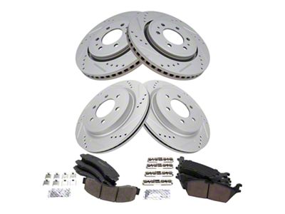 Ceramic Performance 6-Lug Brake Rotor and Pad Kit; Front and Rear (18-20 F-150 w/ Electric Parking Brake)