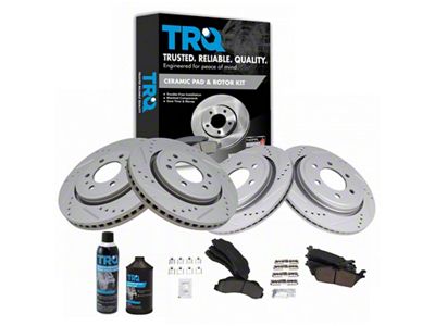 Ceramic Performance 6-Lug Brake Rotor and Pad Kit; Front and Rear (15-17 F-150 w/ Electric Parking Brake)