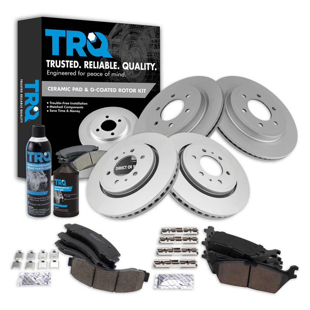F150 Ceramic Performance 6Lug Brake Rotor and Pad Kit; Front and Rear (1820 F150 w/ Electric