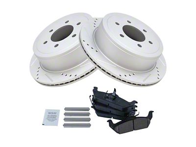 Ceramic Performance 6-Lug Brake Rotor and Pad Kit; Rear (04-11 F-150)