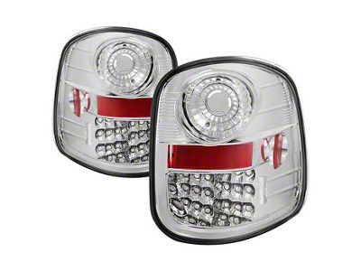 LED Tail Lights; Chrome Housing; Clear Lens (97-03 F-150 Flareside; 01-03 F-150 SuperCrew)