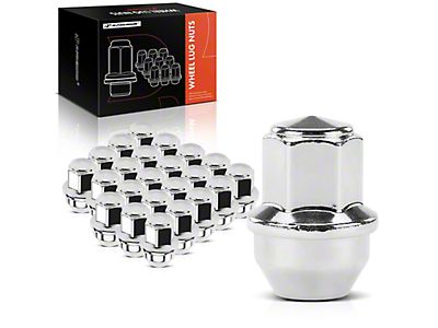 24-Piece Chrome Spline Lug Nut Set With Key For 2015-2022 Ford F-150 - 14mm X 1.50 Thread (AP-5654)
