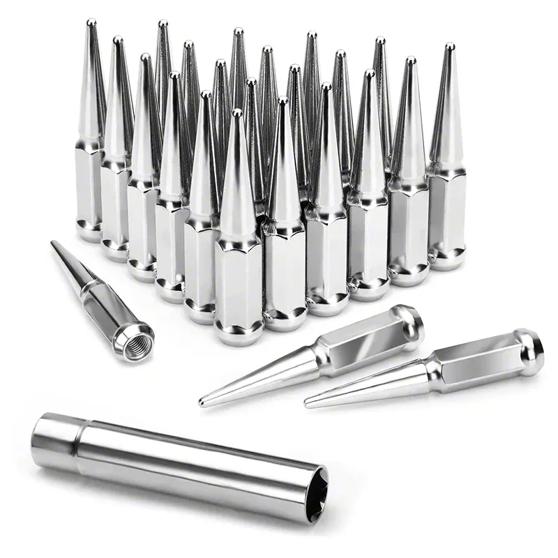 F150 Chrome Spiked Lug Nuts; M14x1.5; Set of 24 (0424 F150) Free Shipping