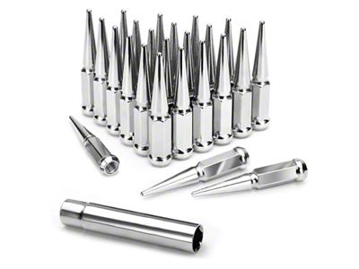 Chrome Spiked Lug Nuts; M14x1.5; Set of 24 (04-25 F-150)