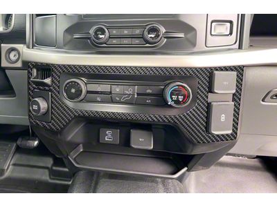 Climate Control Accent Trim; Domed Carbon Fiber (21-25 F-150 w/o Heated Seats)