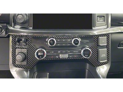 Climate Control Accent Trim; Domed Carbon Fiber (21-25 F-150 w/ Heated Seats)