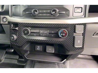 Climate Control Accent Trim; Raw Carbon Fiber (21-25 F-150 w/o Heated Seats)