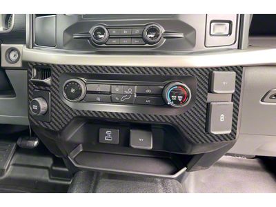 Climate Control Accent Trim; Raw Carbon Fiber (21-24 F-150 w/o Heated Seats)