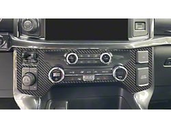 Climate Control Accent Trim; Raw Carbon Fiber (21-25 F-150 w/ Heated Seats)
