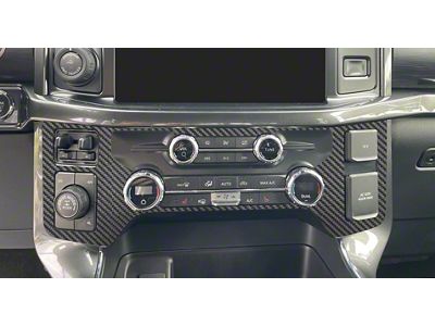 Climate Control Accent Trim; Raw Carbon Fiber (21-24 F-150 w/ Heated Seats)