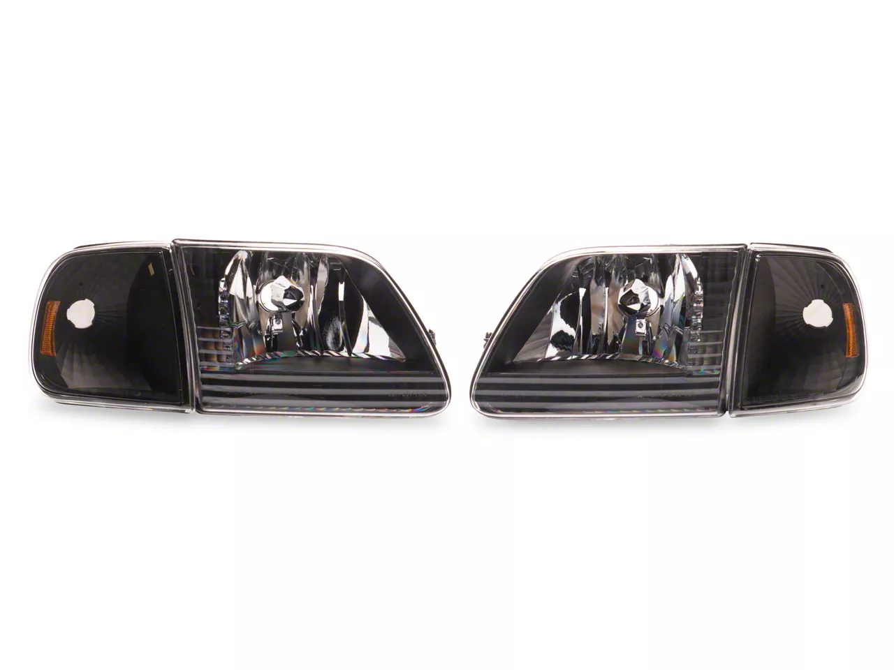 Crystal Headlights; Black Housing; Clear Lens (97-03 F-150)