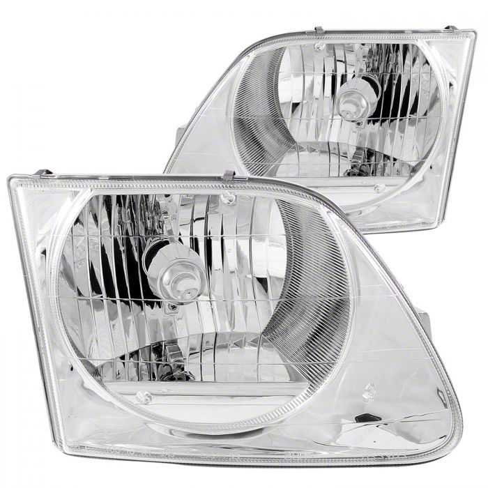Crystal Headlights; Chrome Housing; Clear Lens (97-03 F-150)