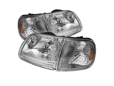 Crystal Headlights; Chrome Housing; Clear Lens (97-03 F-150)