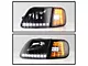 Crystal Headlights with Clear LED Corners; Black Housing; Clear Lens (97-03 F-150)
