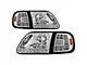 Crystal Headlights with Clear LED Corners; Chrome Housing; Clear Lens (97-03 F-150)