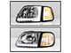 Crystal Headlights with Clear LED Corners; Chrome Housing; Clear Lens (97-03 F-150)