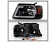 Crystal Headlights with LED DRL Switchback Turn Signals; Black Housing; Clear Lens (04-08 F-150)